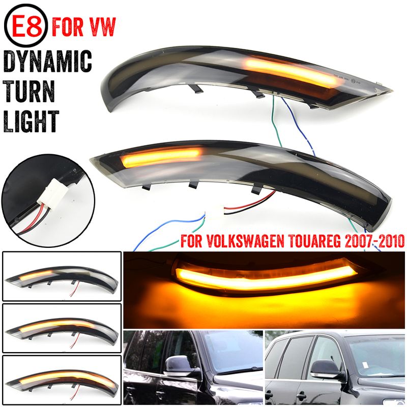 For VW Touareg I 1 7L Facelift 2007 2008 2009 2010 Car LED Dynamic Indicator Turn Signal Light Blinker Mirror Lamp_voghion.com