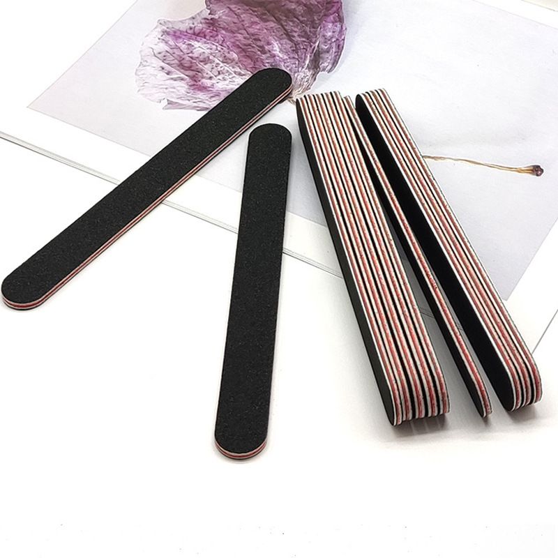 Nail Files & Buffers Double Sided Frosted Shaping Polishing Strips Black Nail Art Nail File Manicure Sandpaper File Strips_voghion.com