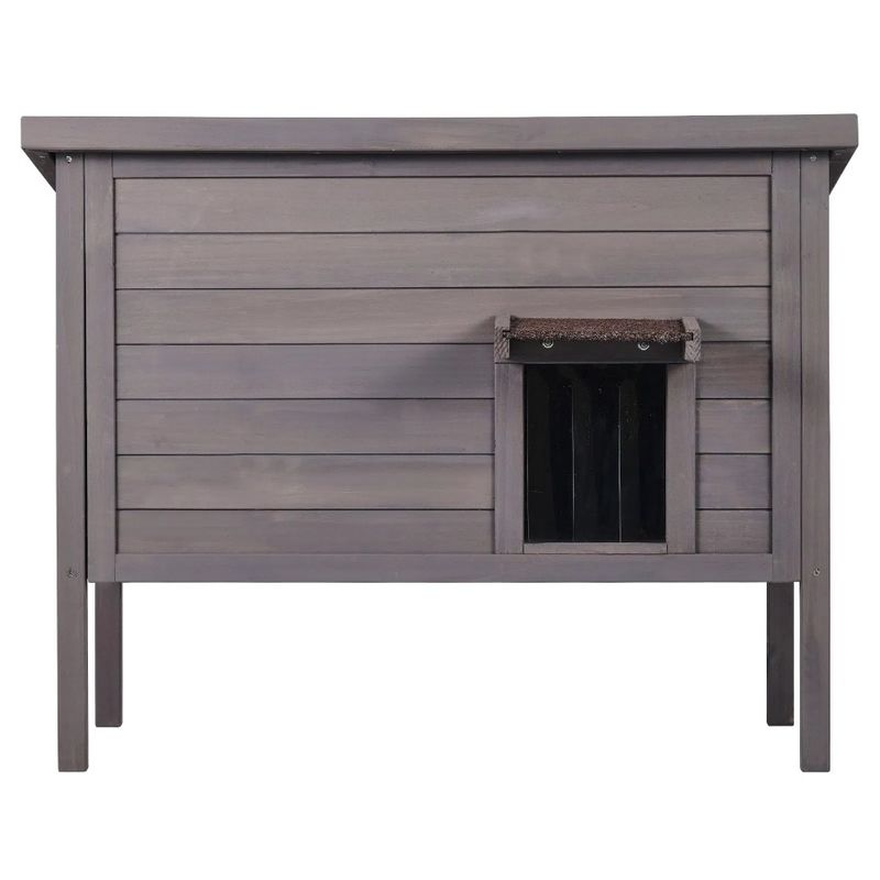 Con tetto in PVC e porta per gatti, rifugio in legno per gatti, con alette per gatti._voghion.com