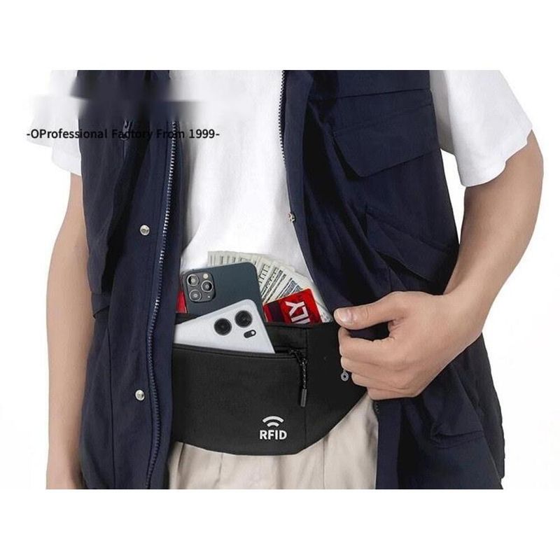 Weiqiang Nuovo marsupio da viaggio antifurto RFID per sport all'aria aperta, corsa, impermeabile, in nylon, vestibilità slim, leggero_voghion.com