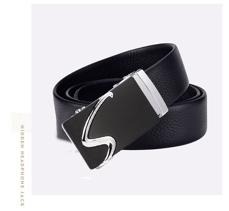 Top layer cowhide men's new automatic buckle casual business simple versatile middle-aged and young pants belt men can_voghion.com