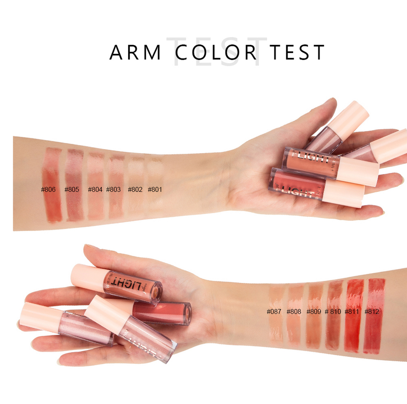 Spiegel 12 Farben Perlmutt-Lipgloss, wasserfester und langanhaltender feuchtigkeitsspendender Lippenstift, glänzender Lipgloss, Damen-Cosm-Stick_voghion.com