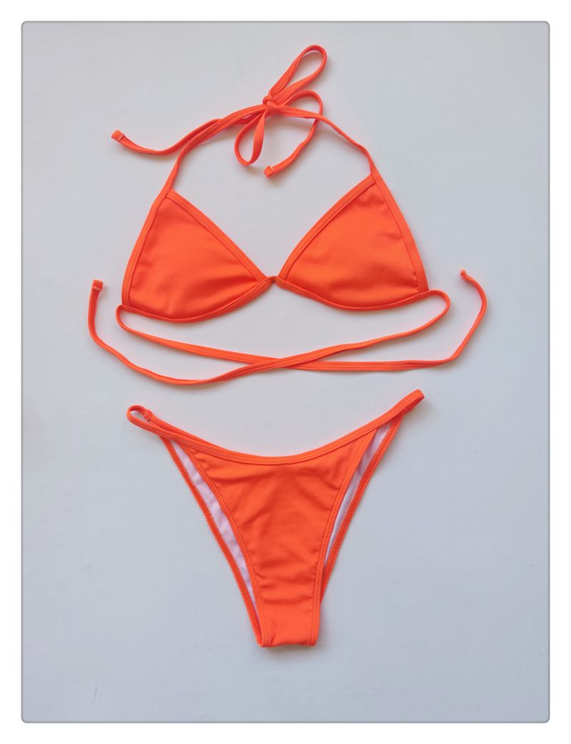 Nieuwe bikini vleesbedekking en dun vierdelig badpak Badpak Dames effen kleur meerdelig badpak_voghion.com