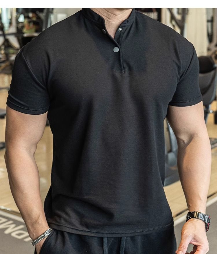 Erkek Giyim Kısa Kollu Waffle Buz İpek Cool Business Slim Tişört_voghion.com