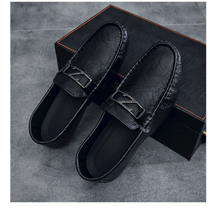 Herrenschuhe Bean Schuhe Sommer Neue Mode Weiche Sohle Weiche Oberfläche Casual Lederschuhe_voghion.com