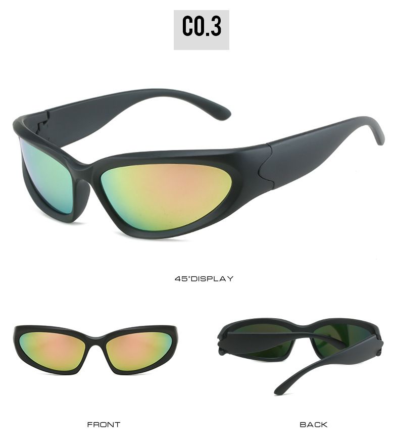 Occhiali da sole sportivi ovali avvolgenti Flash da uomo, con lenti a specchio, per guida, pesca, ciclismo, design di sicurezza, per bici_voghion.com