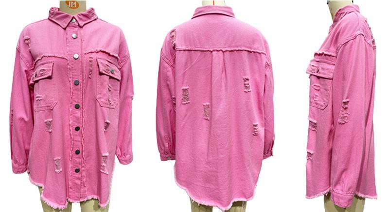 Distressed-Jeansjacke für Damen – Slim Fit, bequemer und stylischer Freizeitmantel mit Vintage-Waschung_voghion.com