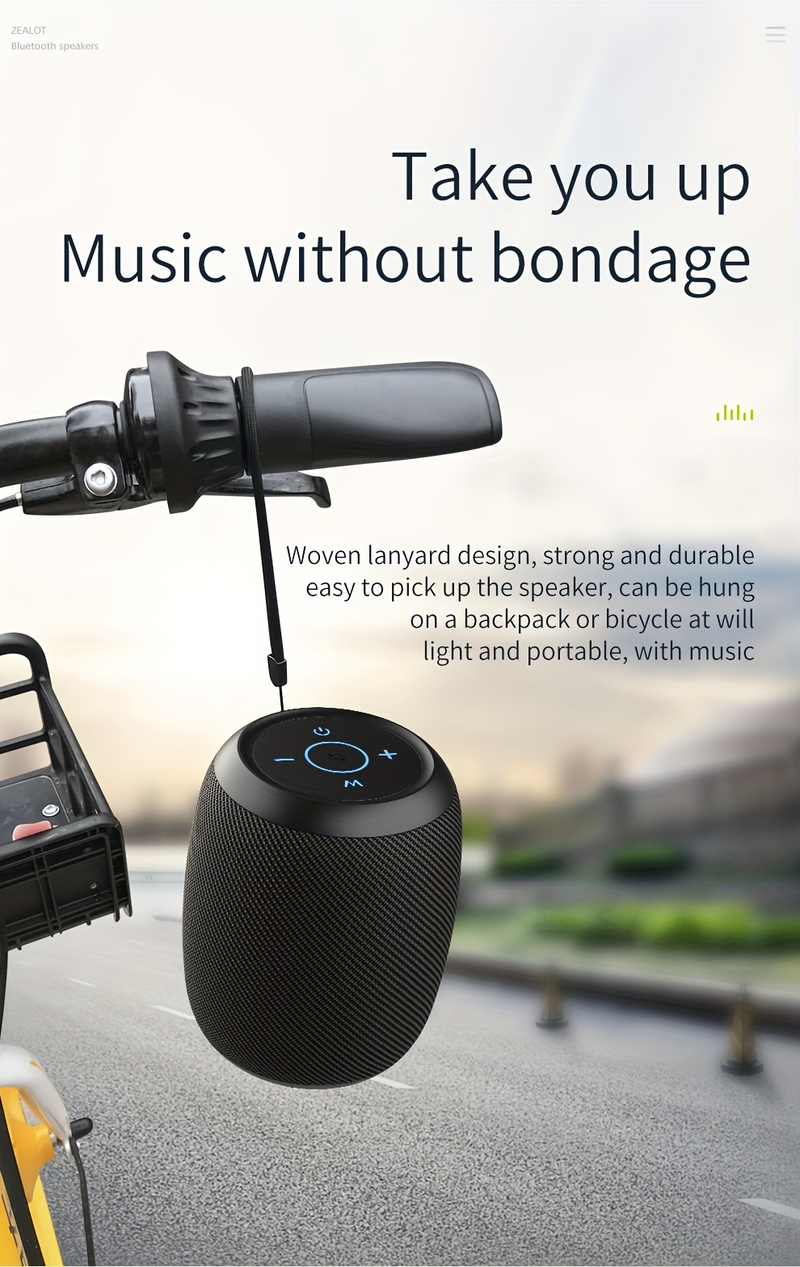 ZEALOT S53 10W Wireless Speakers, Outdoor Portable Subwoofer Speaker, Wireless Speaker, Dual Pairing, 4400mAh Battery, 24 Hours Playtime Loud Stereo,_voghion.com