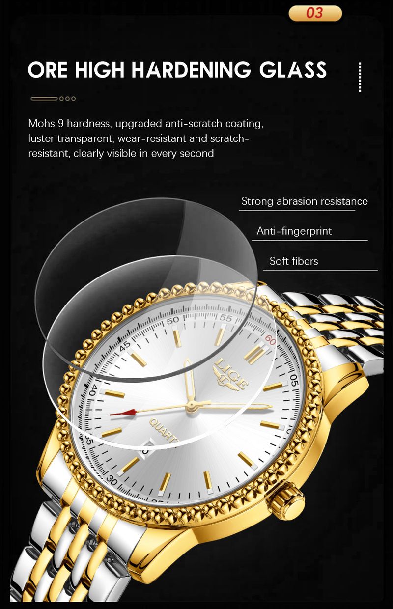 Herenhorloge van roestvrij staal met datumweergave, waterbestendig, lichtgevende wijzers en een zakelijke kalender in casual stijl._voghion.com