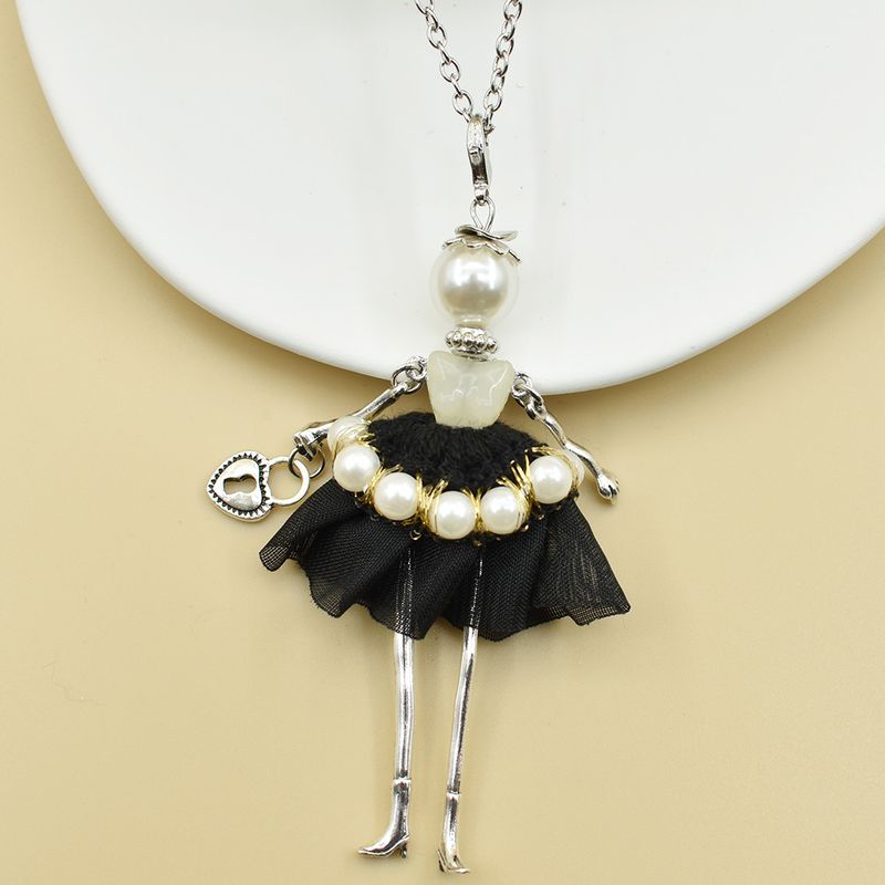 Pronta consegna YLWHJJ nuove collane lunghe nere carine per bambole da donna e pendenti per abiti caldi per bambine, maxi collana di marca, dichiarazione di moda_voghion.com
