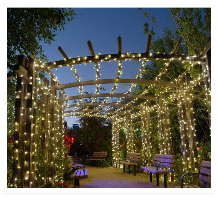 Christmas lighting festival outdoor waterproof courtyard Christmas copper wire string lights decorative lights LED solar light string_voghion.com