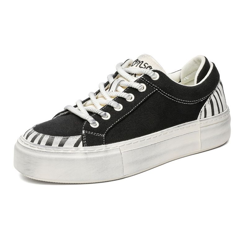 Scarpe casual da uomo in tela di qualità imbattibile, primavera 2025, nuove, basse, sottili, traspiranti e versatili, alla moda, nere._voghion.com