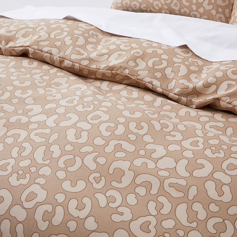 Set copripiumino con stampa leopardata, reversibile, color cachi e oro (ultra morbido e ipoallergenico, stile safari chic di alta qualità, arredamento per la casa audace ed elegante)_voghion.com