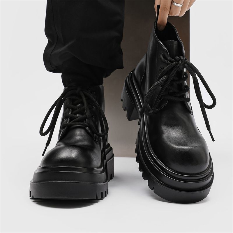 Heren Chelsea Boots Platform Martin Boots Hoogte Verhogende Casual Korte Laarzen Tooling Herenlaarzen_voghion.com