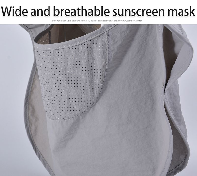 Moda Xioguan 100% poliestere 4 primavera/estate maschera da pescatore all'aperto, cappello di protezione, cappello da sole a scialle a tesa larga_voghion.com