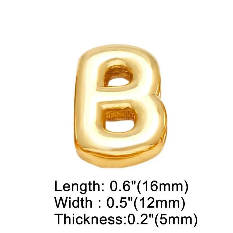 FLOLA DIY 26 Letter Custom Female Name Gold Silver Broadband Initial Bracelet Handmade Jewelry Brtd91 Y250420_voghion.com