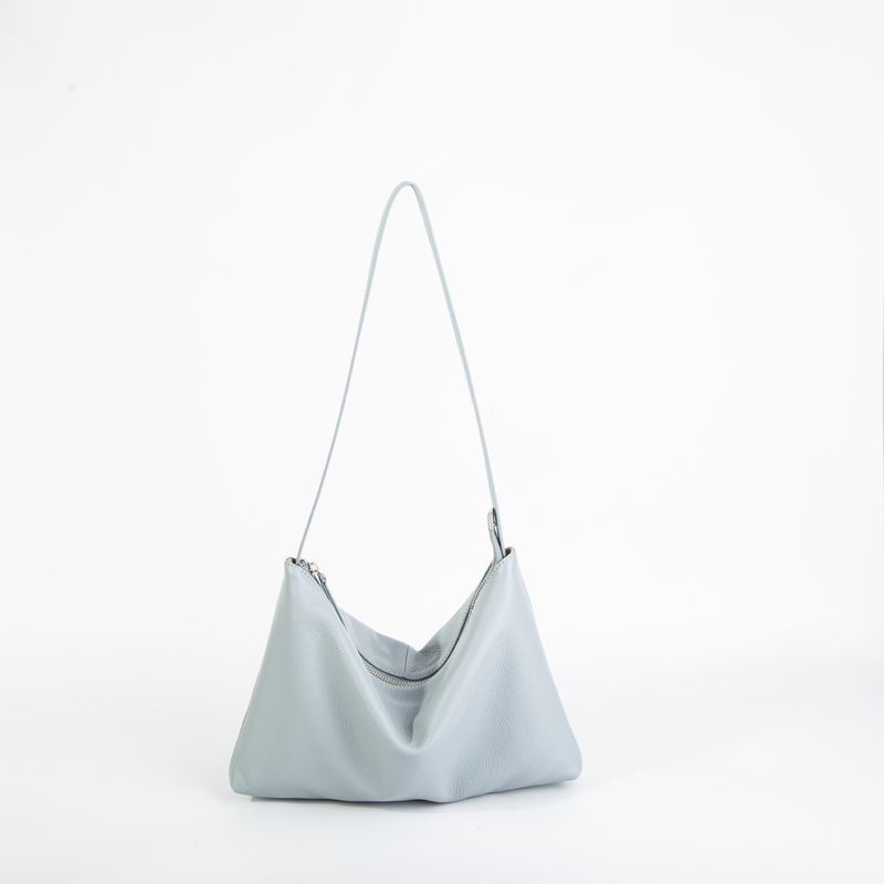Sac fourre-tout minimaliste en cuir véritable crème, style décontracté, à bandoulière, style coréen, pour femme_voghion.com