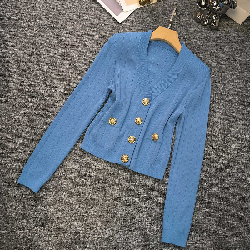 Damenbekleidung Langarm-Shirt mit kleinem Design, Sinn für Nischenstrickwaren_voghion.com