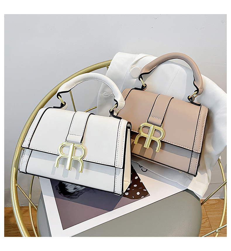 2023 new bag women's bag fashion all-match shoulder bag solid color splicing handbag niche foreign trade Messenger bag trend_voghion.com