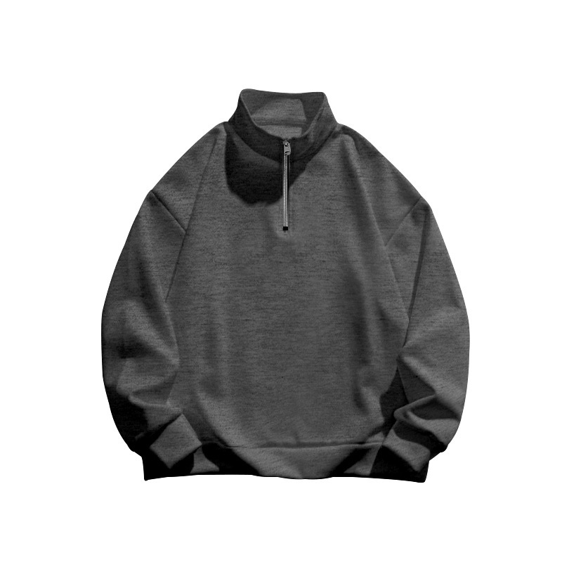 Herrenbekleidung, Kapuzenpullover, Stehkragen, halber Reißverschluss, lange Ärmel, Trend_voghion.com