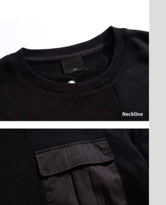 Felpa in pile girocollo da uomo grasso taglia forte da 150 kg, casual, con patchwork, autunno e inverno_voghion.com