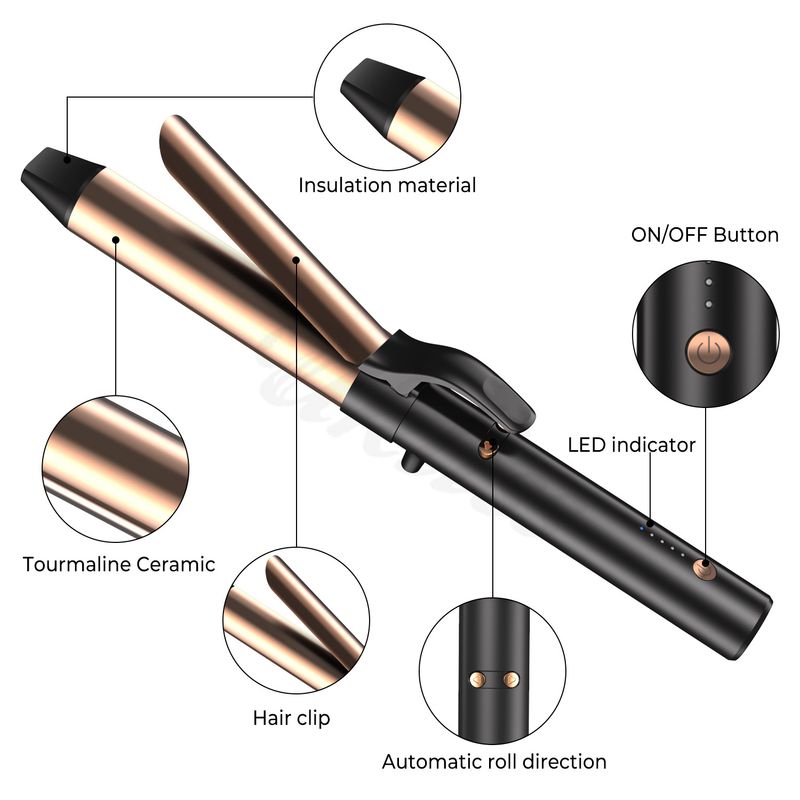 Fer à friser automatique 32 mm, très populaire, pour cheveux lisses et bouclés, sans danger pour les cheveux ondulés, multifonction_voghion.com