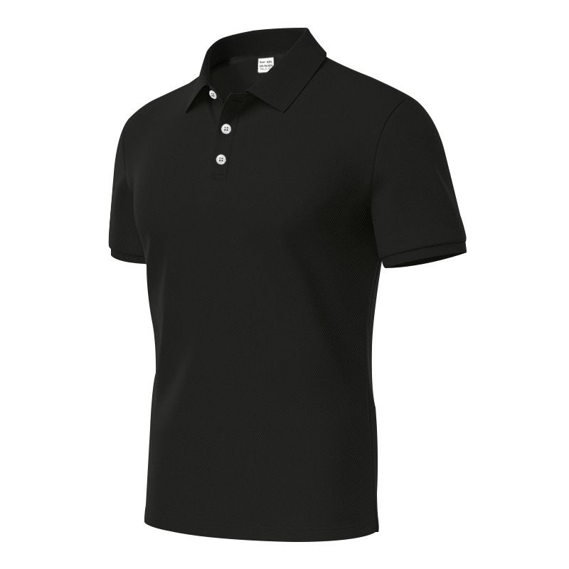 Męska szybkoschnąca koszulka polo – oddychająca, dopasowana, casualowa i golfowa koszulka z krótkim rękawem na lato, lekka i wygodna, jednolity kolor_voghion.com
