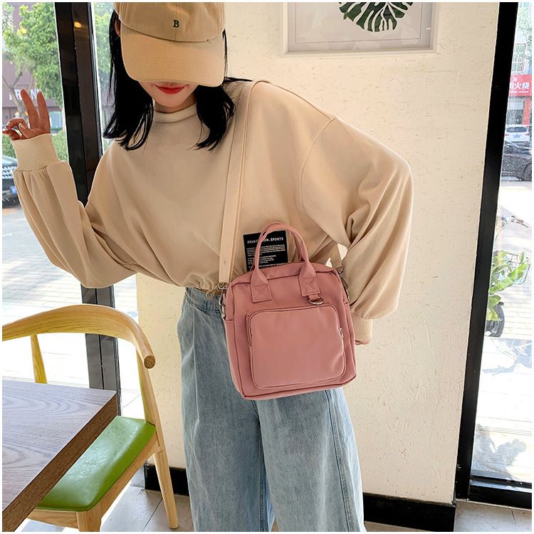 Japanese Style Cute Women's Bag Two-dimensional Doll Transparent Pain Large Capacity Canvas Bag 2021 New Girl Heart Crossbody Bag_voghion.com