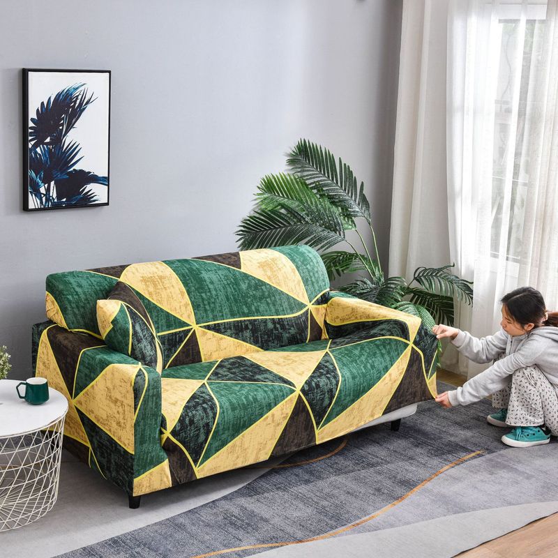 Dehnbarer, bedruckter Sofabezug – rutschfest, katzensicher, vollständige Abdeckung (90–300 cm) | Dschungel-, geometrische und florale Designs für Ecksofas_voghion.com