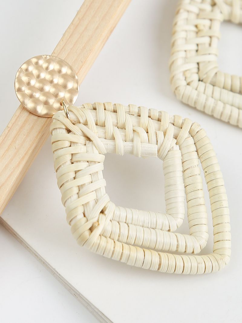 conjunto de brincos de borla hit Novos brincos boêmios Brincos de vime de madeira_voghion.com