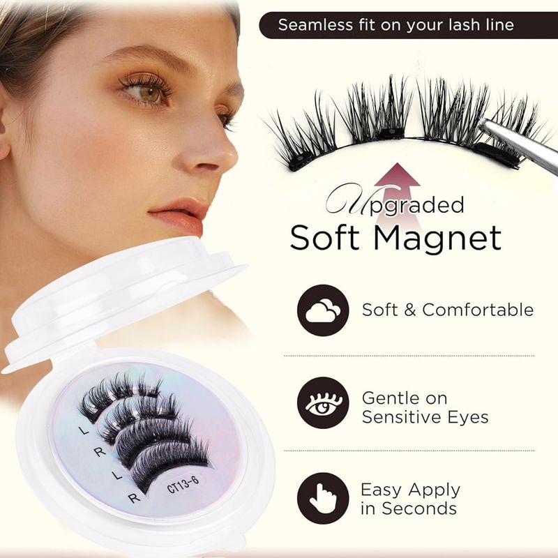 Two-Pair Portable Blister Set Eyelash Curler Positioning Magnetic False Eyelashes_voghion.com