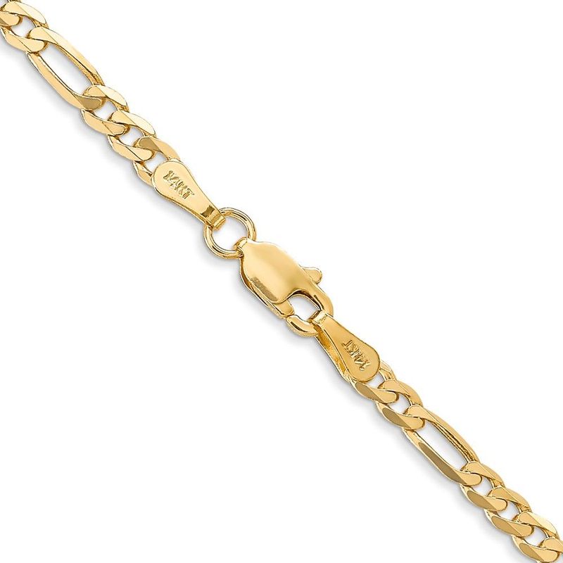 10K 3mm Flat Figaro Chain_voghion.com