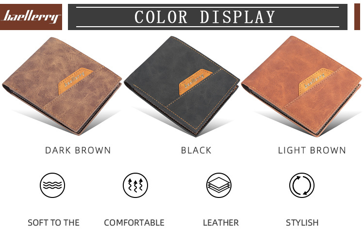 Baellerry Men's Wallet New Arrival Short Multi-card Horizontal Wallet Fashionable Thin Pu Coin Purse,_voghion.com