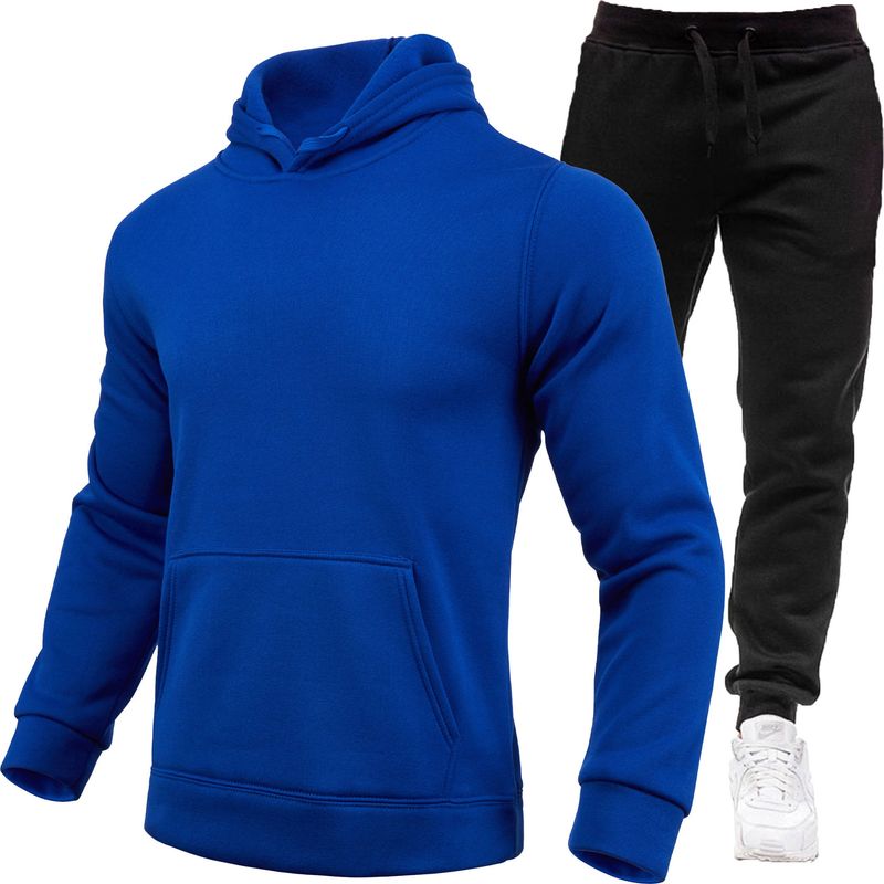 Pull de sport ensemble de pull à capuche en polaire à la mode pour hommes_voghion.com