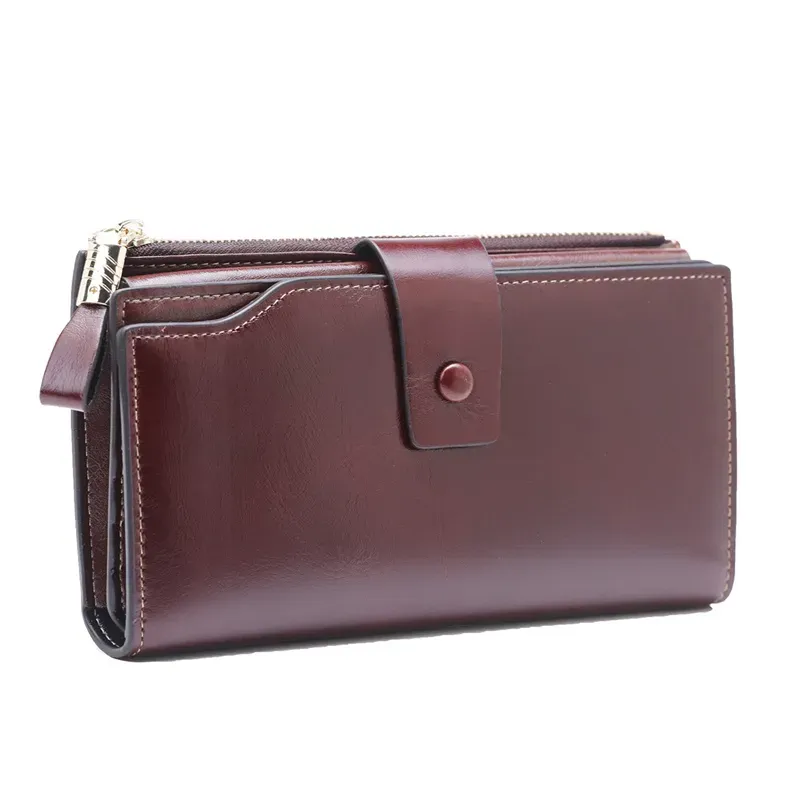 HBP 21 Mode Frauen Organizer Lange Brieftasche Kupplung Geldbörse Echtes Echtes Leder Weiche RFID Brieftaschen_voghion.com