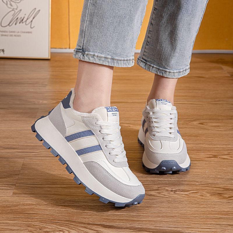 Scarpe da ginnastica da donna con base spessa, scarpe da corsa versatili casual da studente in velluto da donna_voghion.com