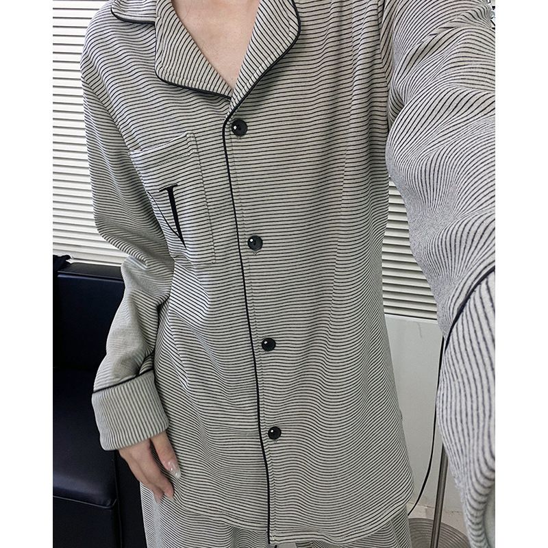 Damenbekleidung V leichter Luxus-Pyjama für Paare, superweich, doppelseitig, deutscher Samt-Pyjama, lange Ärmel, warme und bequeme Hauskleidung für Herbst und Winter_voghion.com