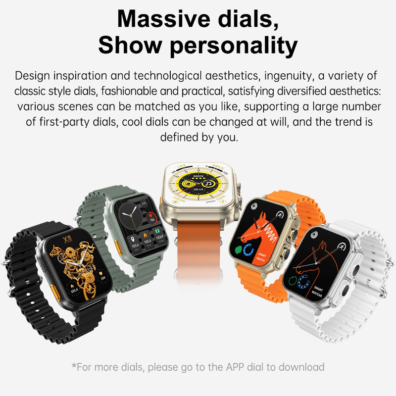 N22 2 in 1 1.96 inch HD Display Sport Bluetooth Call Earphone Smart Watch(Orange)_voghion.com