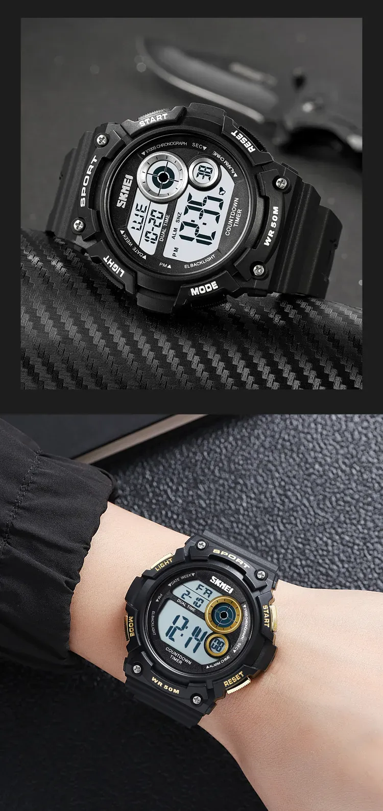 Orologio da polso elettronico alla moda per bambini, studenti, adolescenti, resistente all'acqua, orologi digitali sportivi per uomo_voghion.com