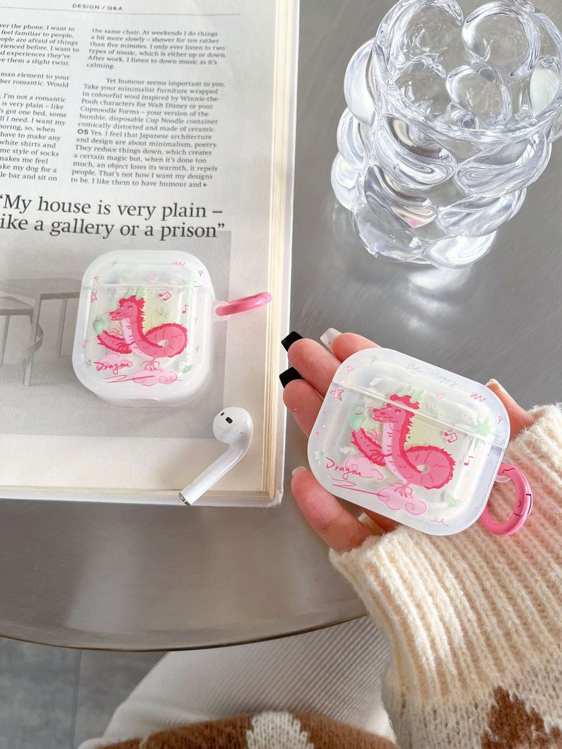Pink Dragon for airpods 3 protective case pro2 Bluetooth 1/2 generation earphone case Chinese style_voghion.com