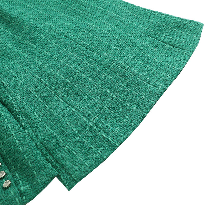 abbigliamento da donna giacca da donna di media lunghezza doppiopetto con texture a 4 colori_voghion.com
