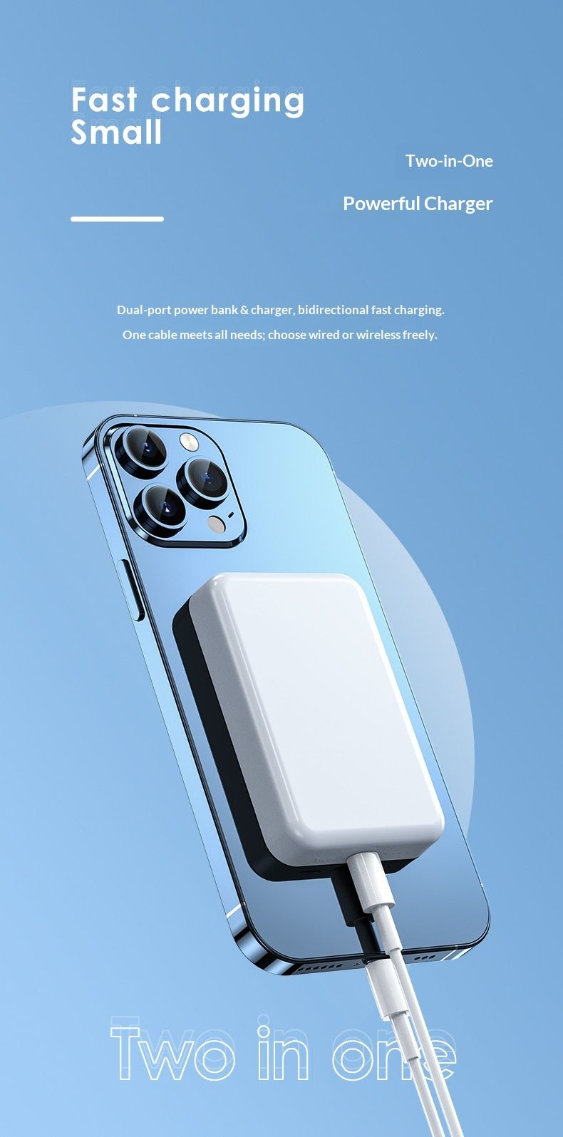 Wholesale Magnetic Wireless Power Bank 10000mAh Fast Charging 20W Portable Charger Gift With Custom_voghion.com