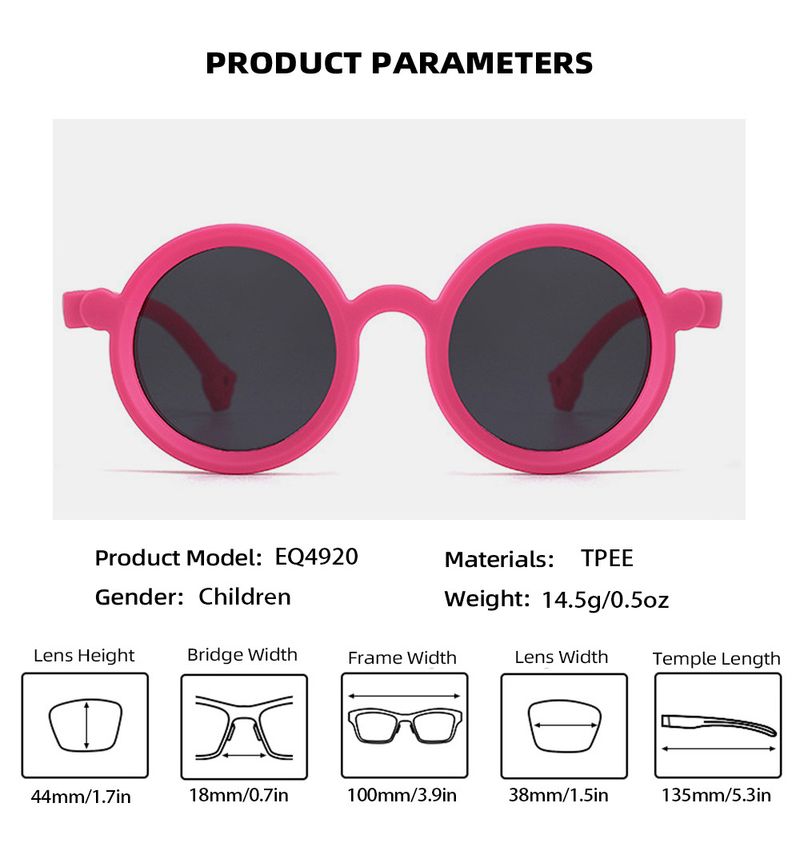 Sonnenbrille für Mädchen, neue rosarote, runde Kindermode-Brille, trendige, coole Anti-UV-Sonnenbrille, weiches Silikon, polarisiert_voghion.com