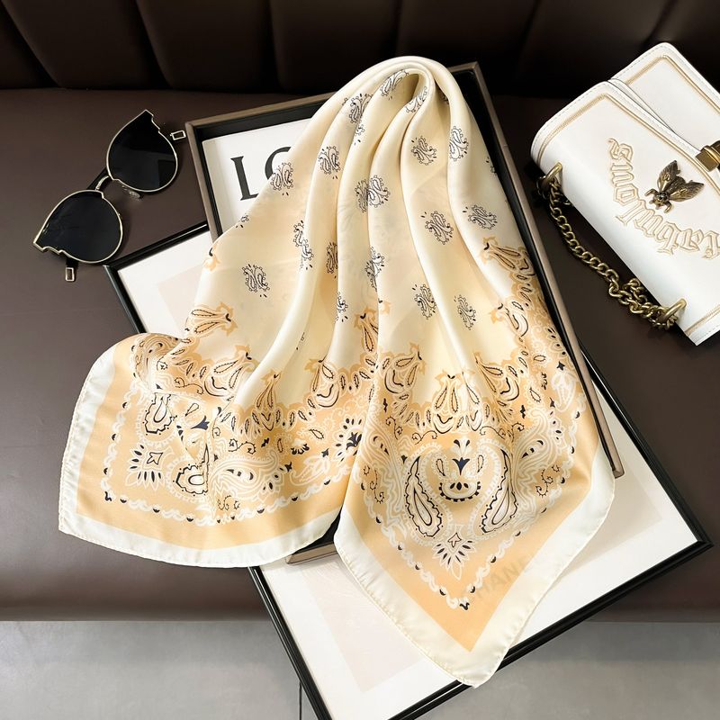 Women 2020 New  Silk 70 Small Square Korean Version Versatile Professional Printed Scarf_voghion.com