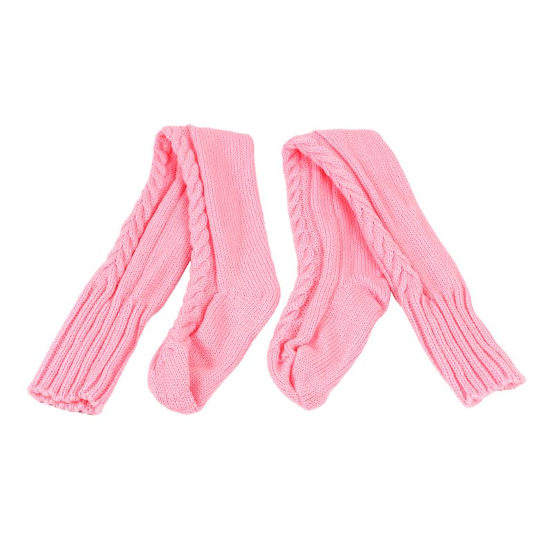 Unisex Overknee-Socken aus Flor, dicke Woll-Bodensocken für Damen, Fußwärmer, gestrickt, lange Overknee-Socken_voghion.com