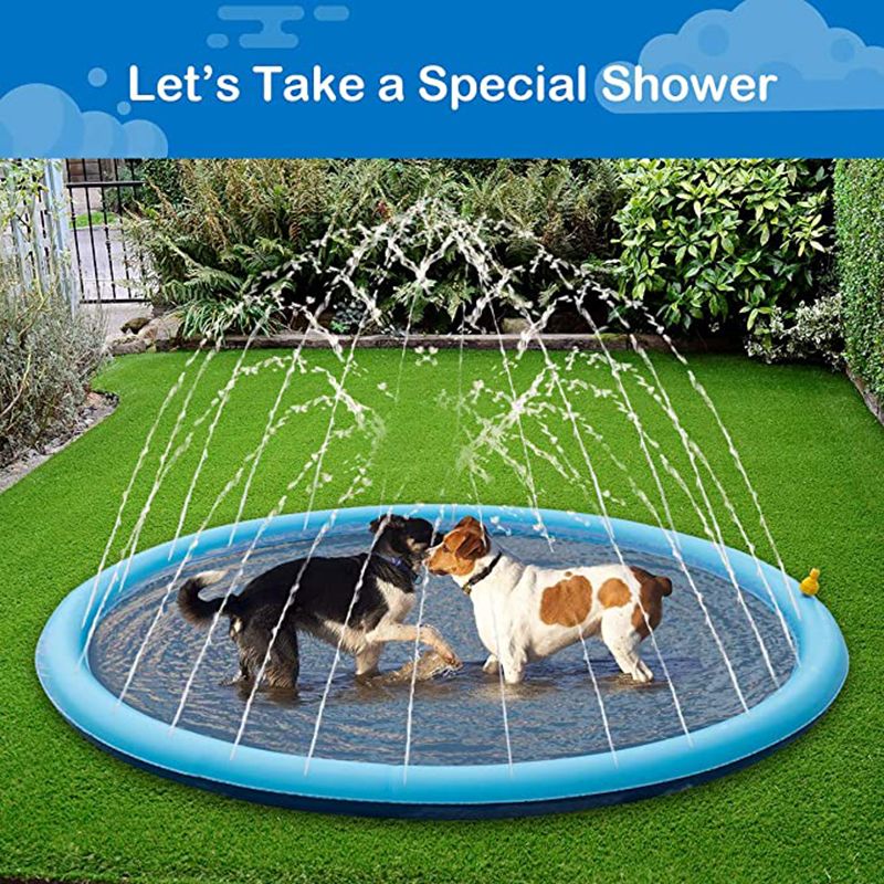 Smmer Hundespielzeug, Haustier-Sprinkler, interaktive Wassermatte zum Spielen im Freien, für Hunde, Katzen und Kinder von PawParty Store_voghion.com