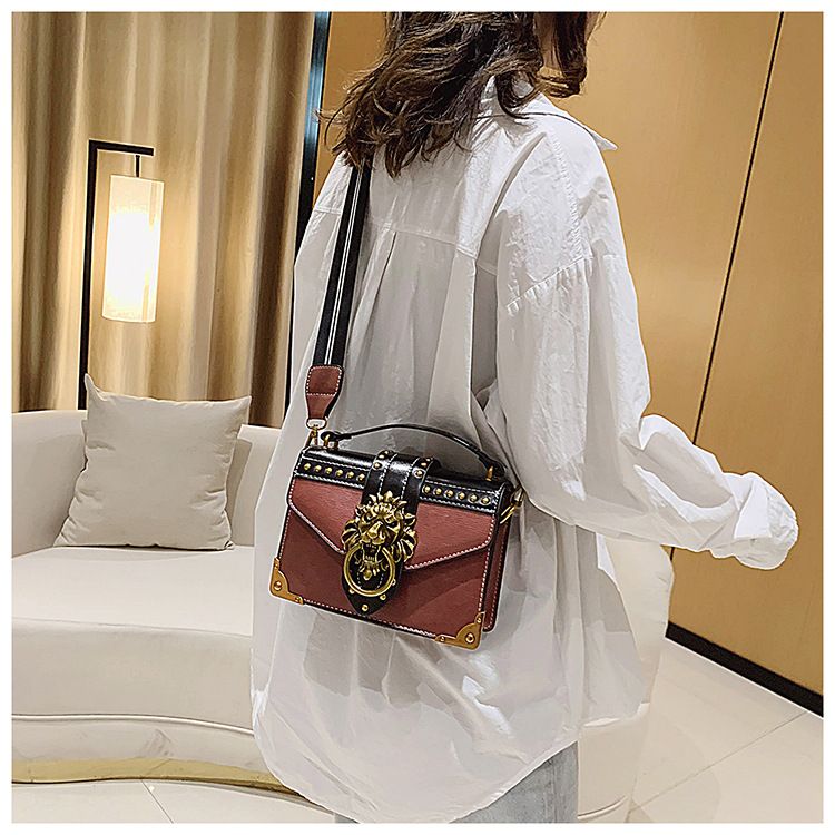 New European and American Retro Pu Handbag European and American Shoulder Crossbody Small Square Bag_voghion.com