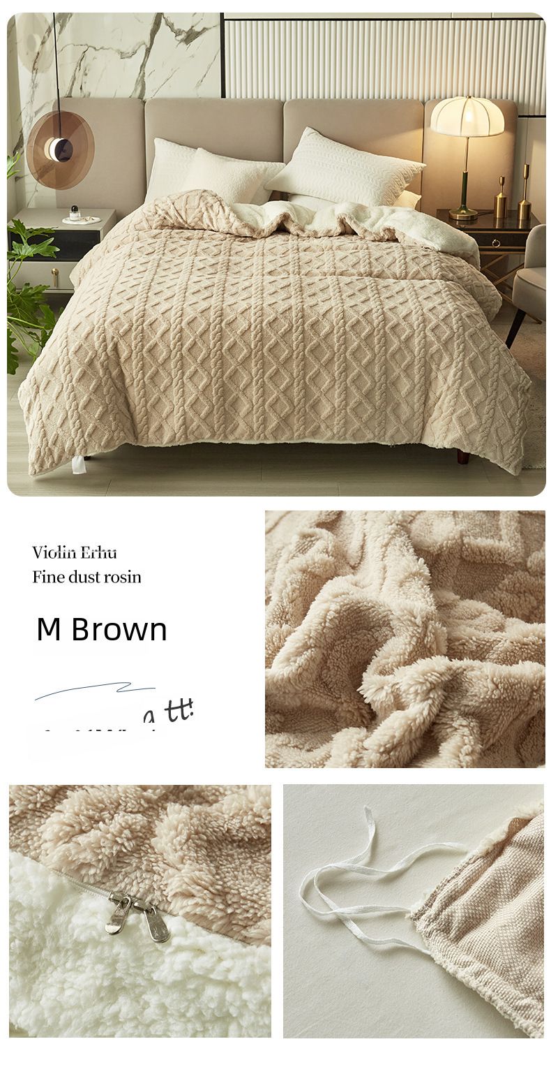 Double-layer thickened Tower velvet blanket lambswool sofa blanket office nap air conditioning children's blanket quilt cover_voghion.com