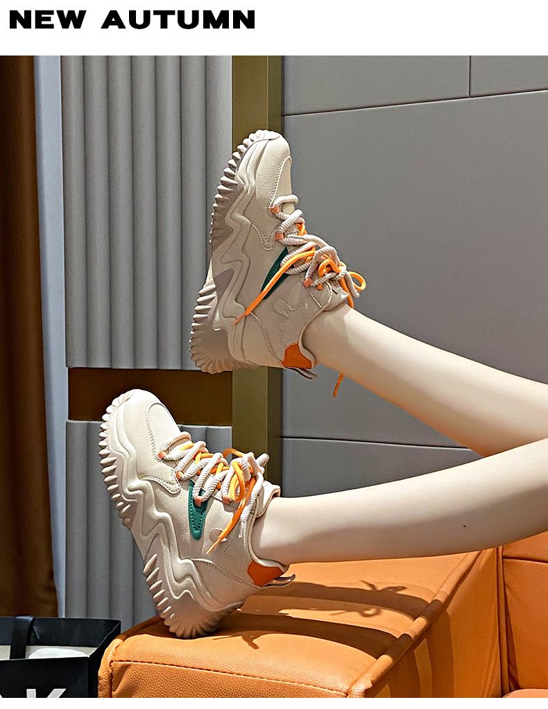 Bottes mi-hautes à plateforme pour femmes, chaussures de papa à plateforme, bottes d'alpinisme à lacets, chaussures décontractées pour femmes_voghion.com