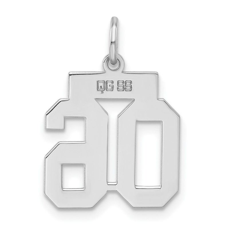 Sterling Silver Small Polished Number 06 W/Top Charm_voghion.com